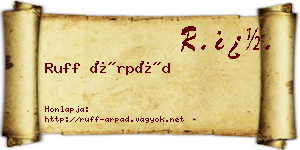 Ruff Árpád névjegykártya
