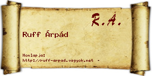 Ruff Árpád névjegykártya