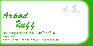 arpad ruff business card